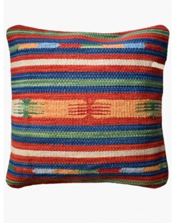 Multicolour Kilim Cushion cover -16x16 Inches-Craftinence