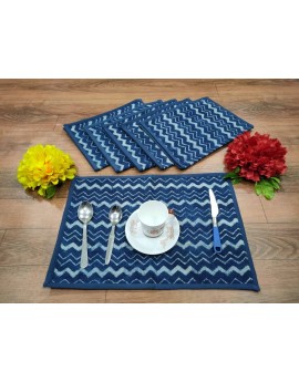 handwoven table mat Woven table runner light blue color blocks