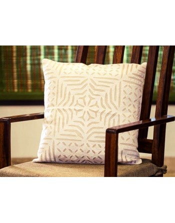 Craftinence Pure White Applique Hand Embroidered Cushion Cover - Set of 5