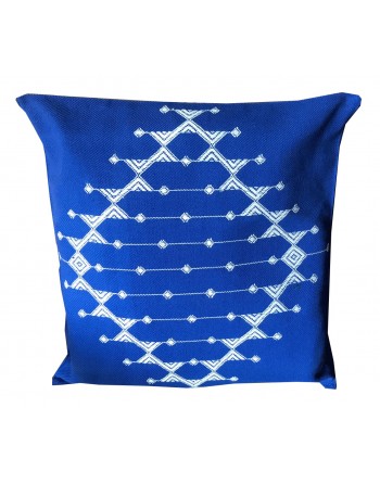 Craftinence Blue & White Embroidered Pattern - Set of 2-Cushion Cover 16x16
