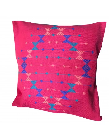 Craftinence Red & Multicolor Embroidered Pattern - Set of 2-Cotton Cushion Cover 16x16