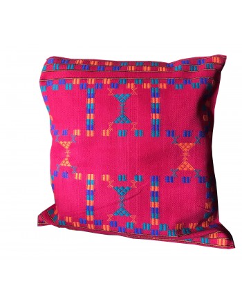 Craftinence Red & Multicolor Embroidered Pattern Pro - Set of 2-Cotton Cushion Cover 16x16