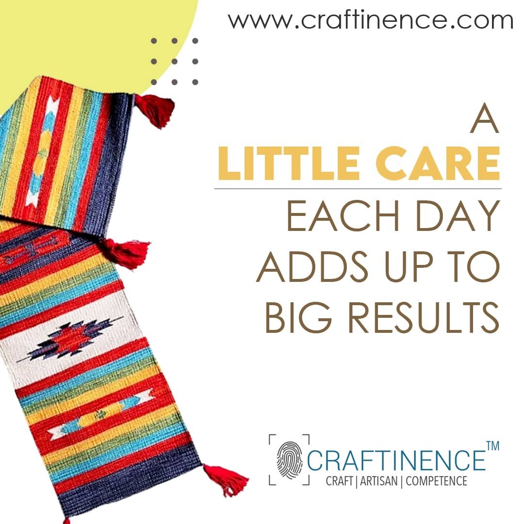 A little care each day for your home décor, table mats, table runners adds up to big results