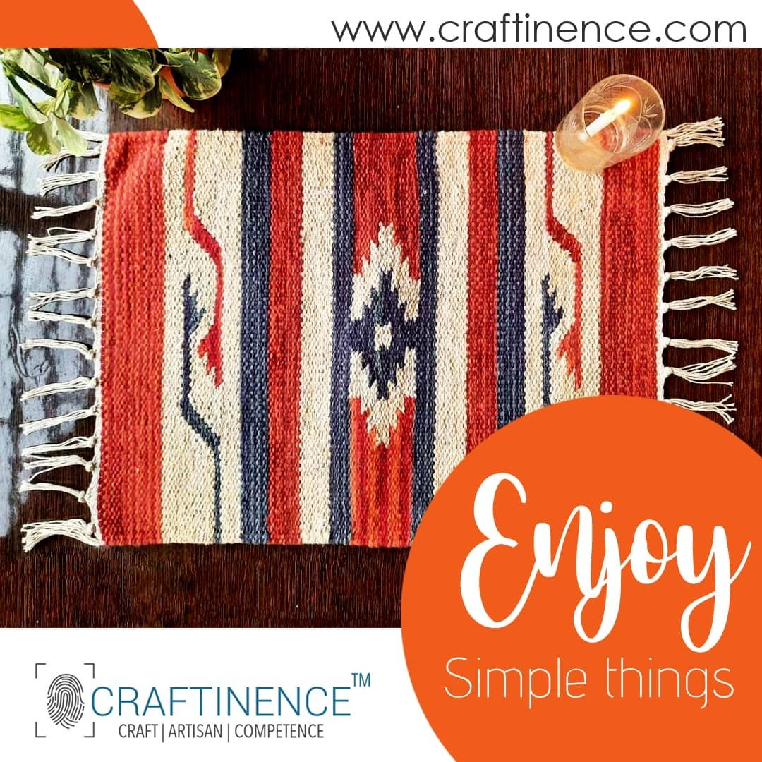 Searching for set of 4 Red Kilim Table Mats online : Elevate Christmas & new year Vibes with Craftinence