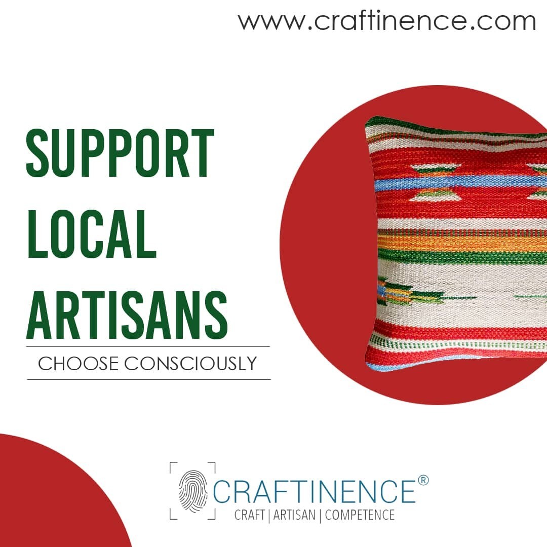 Handmade 16x16 Kilim Cushion Covers by Craftinence® - How you can impact in Supporting Artisans and Sustainable Living